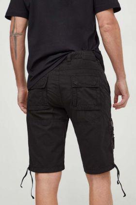 Aeronautica Militare pantaloni scurti din bumbac culoarea negru