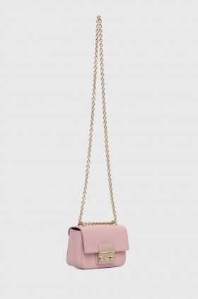 Furla poseta de piele culoarea roz