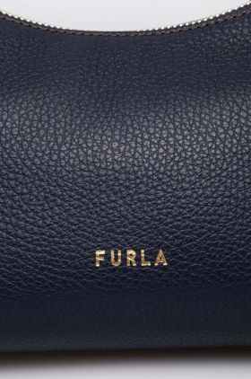 Furla poseta de piele culoarea albastru marin