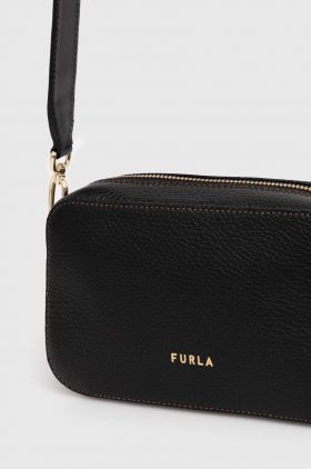 Furla poseta de piele culoarea negru