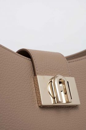 Furla poseta de piele culoarea bej