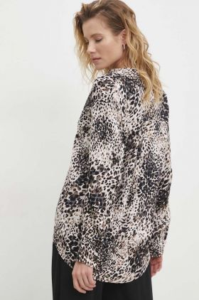 Answear Lab camasa femei, culoarea bej, cu guler clasic, regular