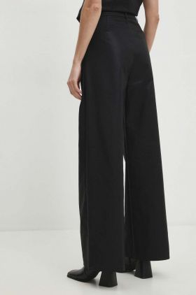 Answear Lab pantaloni femei, culoarea negru, lat, high waist