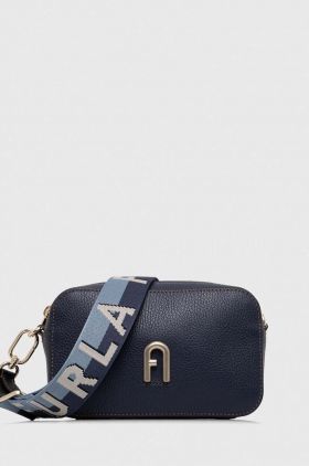 Furla poseta de piele culoarea albastru marin