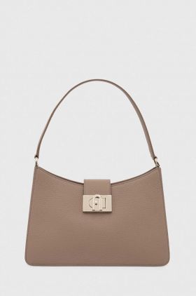 Furla poseta de piele culoarea bej