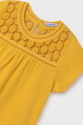 Mayoral bluza de bumbac pentru copii culoarea galben, neted