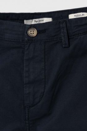 Pepe Jeans pantaloni copii THEODORE culoarea albastru marin, neted