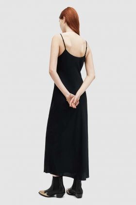 AllSaints rochie Bryony culoarea negru, midi, drept