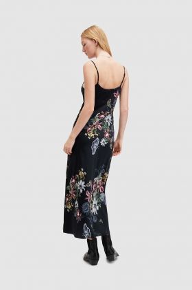 AllSaints rochie Bryony Sanibel culoarea negru, midi, drept