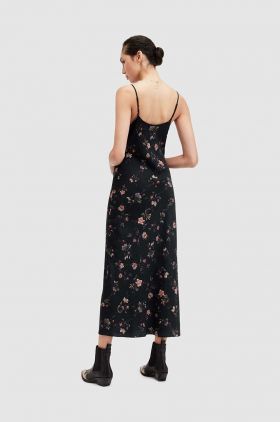 AllSaints rochie Bryony Tanana culoarea negru, midi, drept