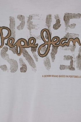 Pepe Jeans tricou de bumbac pentru copii RICHARD culoarea alb, cu imprimeu