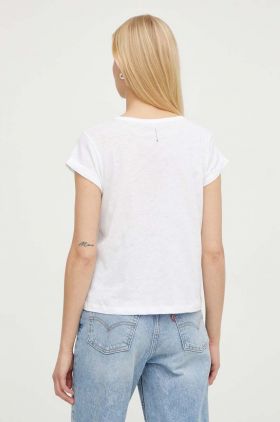 AllSaints tricou din bumbac Anna femei, culoarea alb