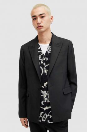 AllSaints sacou din lana Dima culoarea negru
