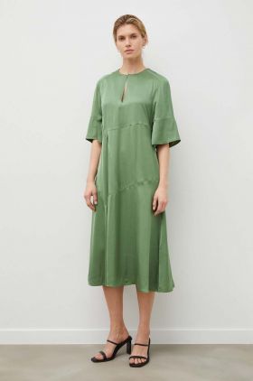 Day Birger et Mikkelsen rochie culoarea verde, midi, drept