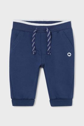 Mayoral Newborn pantaloni de trening pentru bebeluși culoarea albastru marin, neted