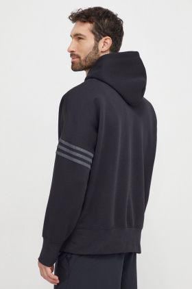 adidas Originals bluză bărbați, culoarea negru, cu glugă, cu imprimeu  IP3286