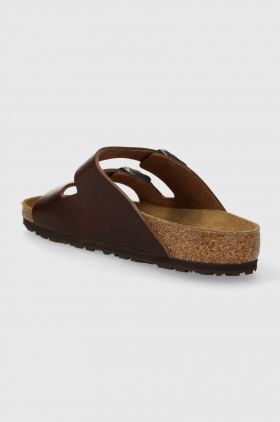 Birkenstock șlapi de piele Arizona BG bărbați, culoarea maro, 1023117