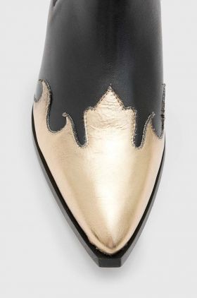 AllSaints cizme de piele Dellaware Boot femei, culoarea negru, cu toc drept, WF733Z