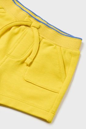 Mayoral Newborn pantaloni scurti bebe culoarea galben, talie reglabila