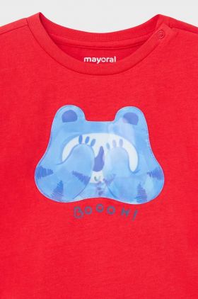 Mayoral tricou din bumbac pentru bebelusi culoarea rosu, cu imprimeu