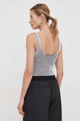 Dkny top din bumbac culoarea negru