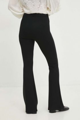 Answear Lab pantaloni femei, culoarea negru, evazati, high waist