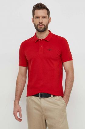 Aeronautica Militare tricou polo barbati, culoarea rosu, neted