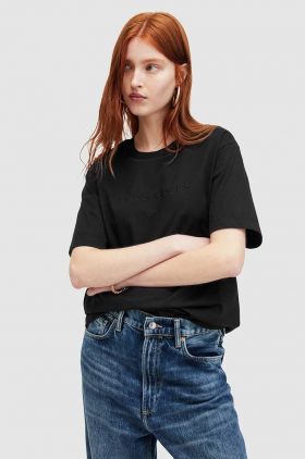 AllSaints tricou din bumbac PIPPA femei, culoarea negru