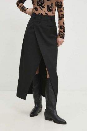 Answear Lab fusta culoarea negru, maxi, evazati