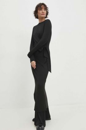 Answear Lab rochie culoarea negru, maxi, evazati