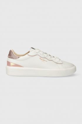 Pepe Jeans sneakers din piele PLS00006 culoarea alb, DOBBIE SEAL