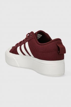 adidas sneakers BRAVADA femei, culoarea bordo ID5570