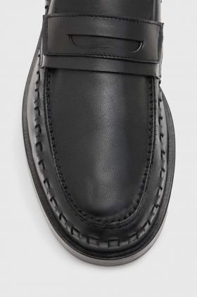 AllSaints mocasini de piele Sammy Leather Loafer barbati, culoarea negru, MF722X