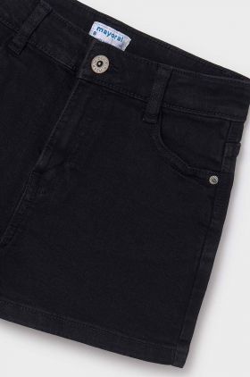 Mayoral pantaloni scurti din denim pentru copii culoarea negru, neted