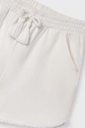 Mayoral pantaloni scurti copii culoarea alb, neted