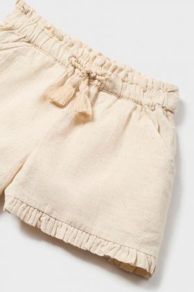 Mayoral pantaloni scurti bebe culoarea bej, neted