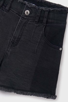 Mayoral pantaloni scurti din denim pentru copii culoarea negru