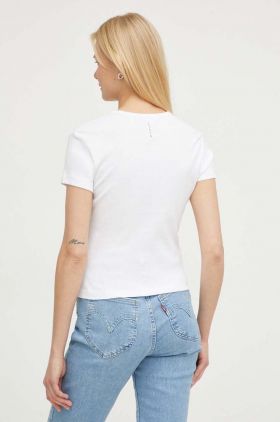 AllSaints tricou din bumbac femei, culoarea alb