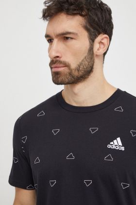 adidas tricou din bumbac bărbați, culoarea negru, cu imprimeu IS1826