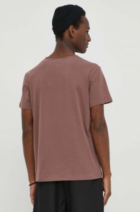 AllSaints tricou din bumbac BODEGA barbati, culoarea portocaliu, neted