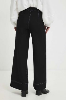 Answear Lab pantaloni femei, culoarea negru, lat, high waist