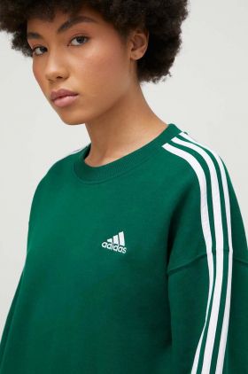 adidas hanorac de bumbac femei, culoarea verde, cu imprimeu  IL3432