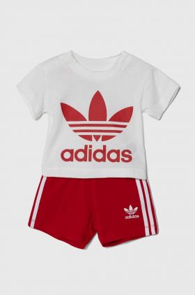 adidas Originals set de bumbac pentru bebelusi culoarea rosu