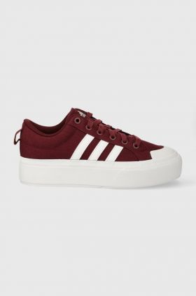 adidas sneakers BRAVADA femei, culoarea bordo ID5570