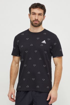 adidas tricou din bumbac bărbați, culoarea negru, cu imprimeu IS1826