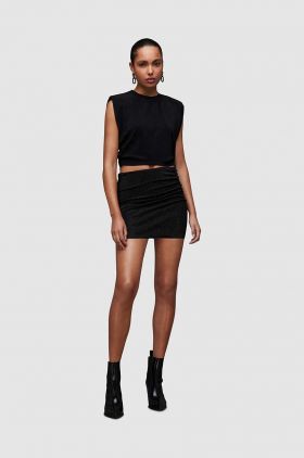 AllSaints fusta ALYA culoarea negru, mini, creion