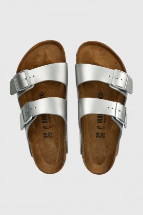 Birkenstock papuci Arizona femei, culoarea argintiu, 1012282