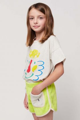 Bobo Choses tricou de bumbac pentru copii culoarea gri, cu imprimeu