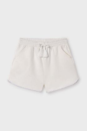 Mayoral pantaloni scurti copii culoarea alb, neted