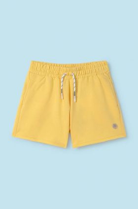 Mayoral pantaloni scurti copii culoarea galben, neted